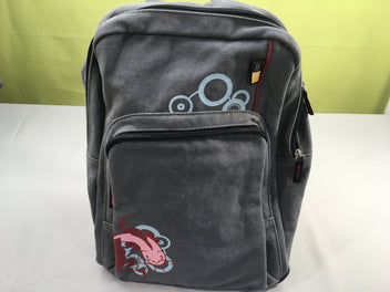 Sac à dos gris motif serpent-Jamis servi mais à relaver car qques taches