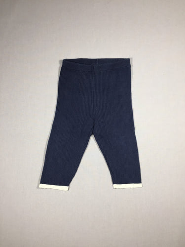 Pantalon bleu foncé côtelé (style collant), moins cher chez Petit Kiwi