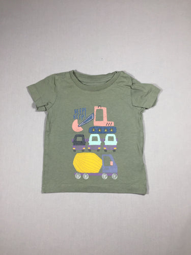 T-shirt m.c vert - tractopelle, moins cher chez Petit Kiwi