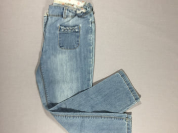 Pantacourt jean bleu clair - poches tressées