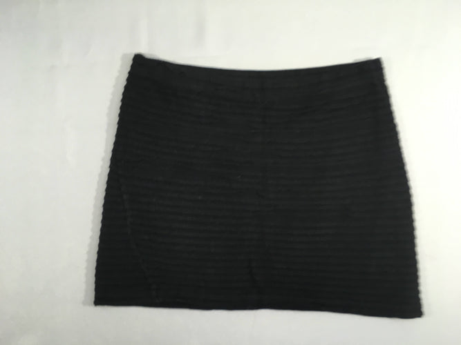 Jupe jersey noir doublée effet froncé, moins cher chez Petit Kiwi