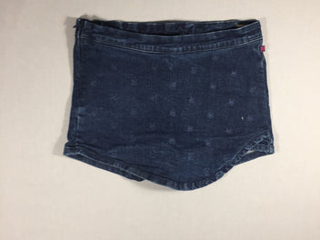 Short - Jupe jean bleu à pois - taille élastique