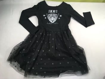 Robe ml jersey noir tigre tulle