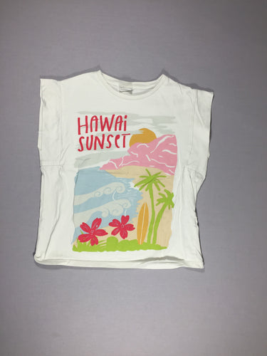 T-shirt m.c blanc - "Hawaï sun set" - modèle carré, moins cher chez Petit Kiwi
