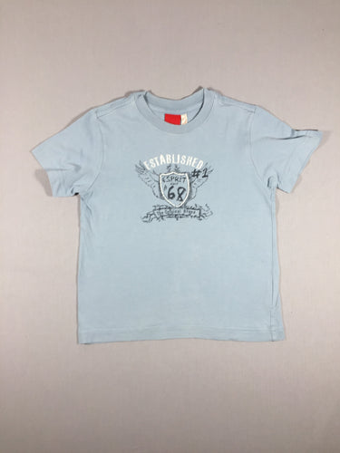 T-shirt m.c bleu - flocage écusson, moins cher chez Petit Kiwi