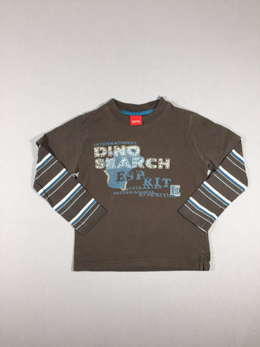 T-shirt m.l brun "Dino Search" - effet superposé, moins cher chez Petit Kiwi