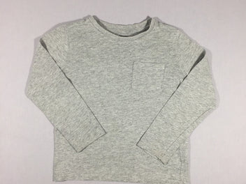 T-shirt m.l gris - poche appliquée