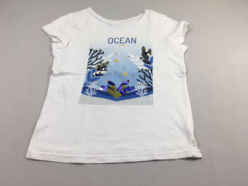 T-shirt m.c blanc flammé ocean sequins