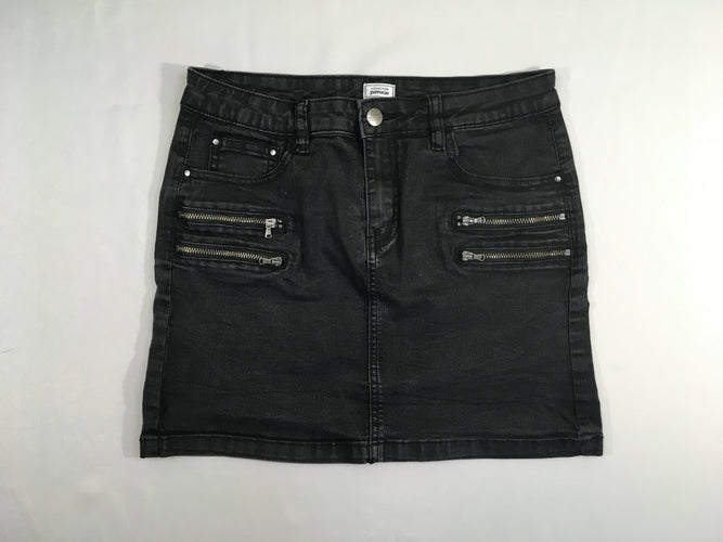 Jupe en jean noire Zip 38, moins cher chez Petit Kiwi