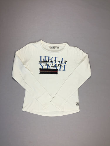 T-shirt m.l blanc bleu-noir texturé, moins cher chez Petit Kiwi