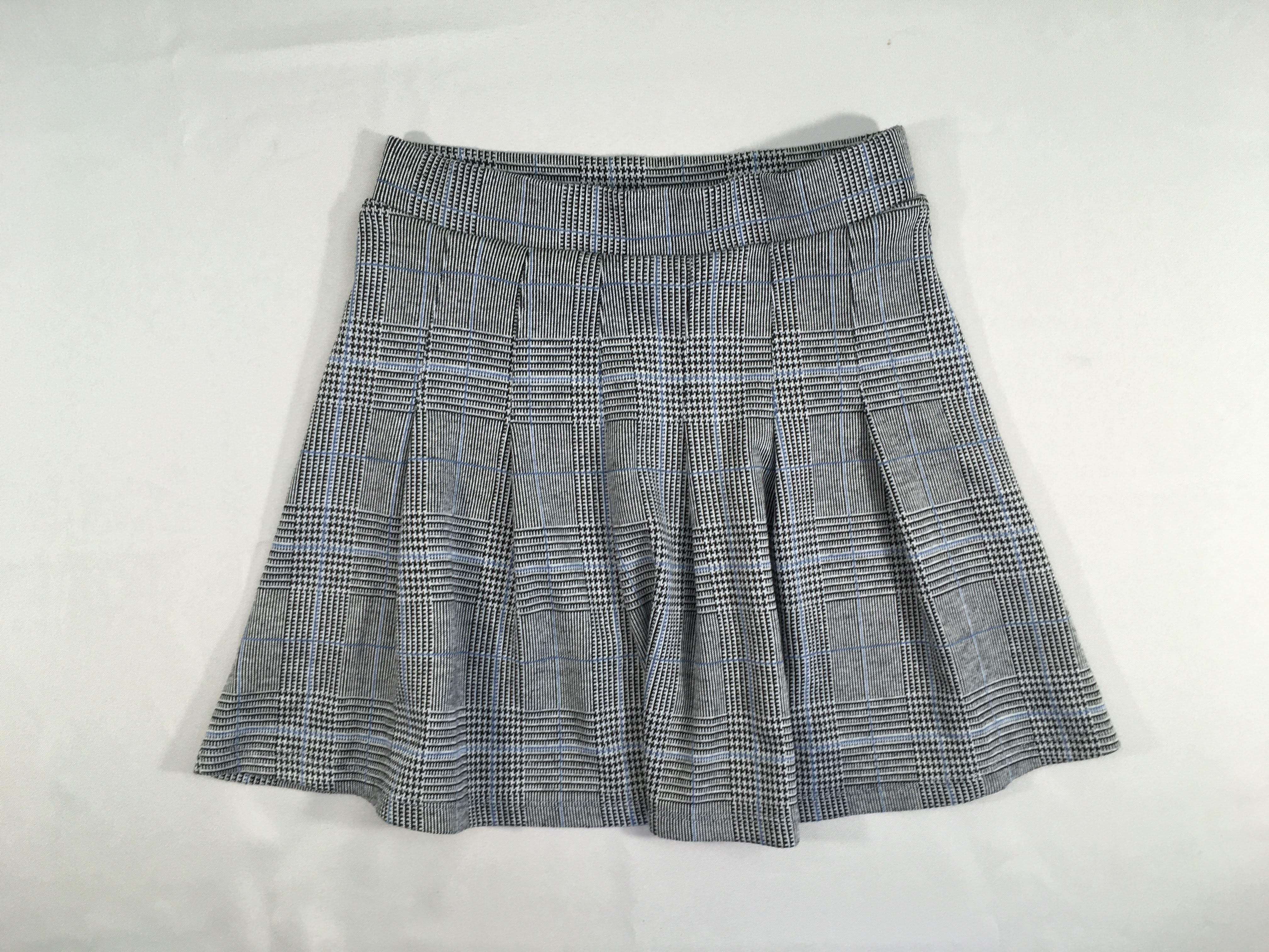 Jupe molleton à carreaux pieds de poule blanc/noir