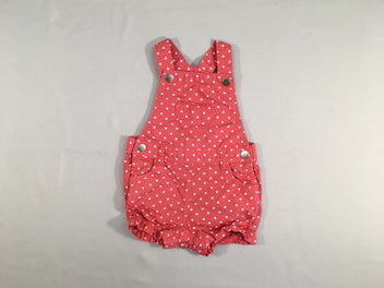 Salopette short rouge pois