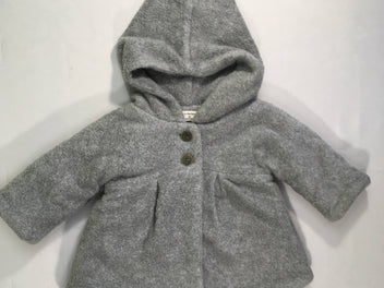 Manteau polar gris chiné à capuche, 1+ in the family