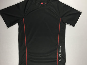 T-shirt m.c sport noir-lignes rouges