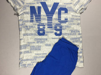 Pyjashort 2pcs jersey gris et bleu NY