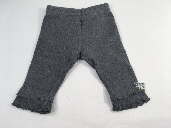 Pantalon molleton gris foncé noeuds, moins cher chez Petit Kiwi