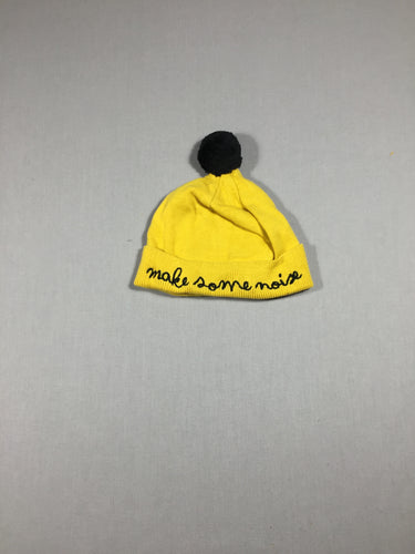 Bonnet jersey jaune "Make some noise"(48cm), moins cher chez Petit Kiwi