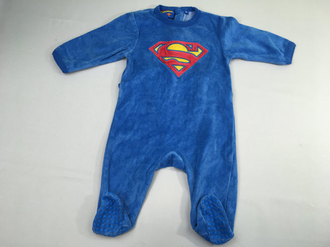 Pyjama velours bleu Superman, moins cher chez Petit Kiwi