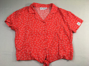 Chemisiser m.c rouge nouable fleuri