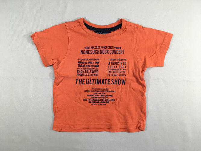 T-shirt m.c orange Rock, moins cher chez Petit Kiwi