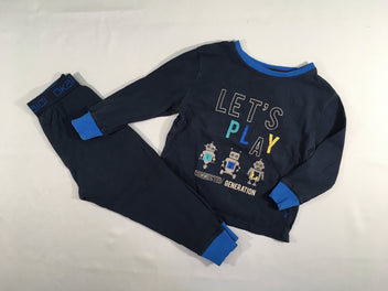 Pyjama 2pcs jersey bleu foncé Play