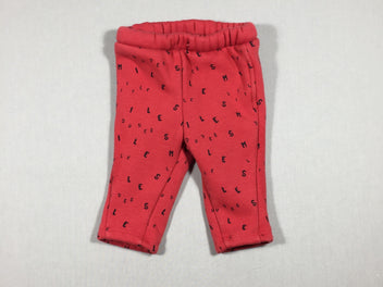 Pantalon molleton rouge  - lettres