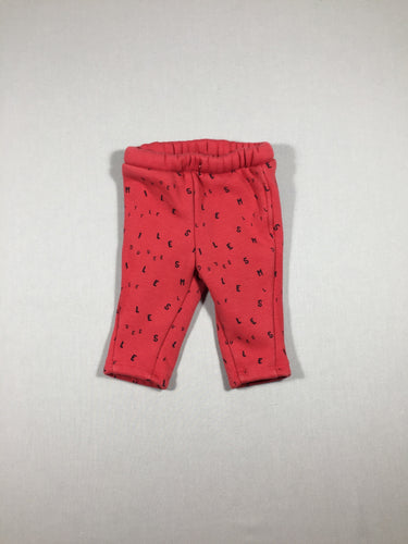 Pantalon molleton rouge  - lettres, moins cher chez Petit Kiwi