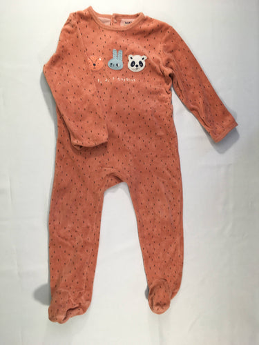 Pyjama velours orange animaux, moins cher chez Petit Kiwi