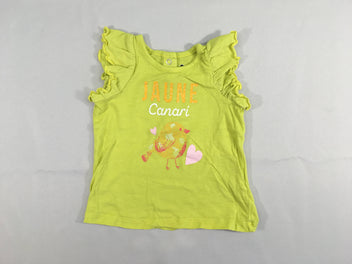T-shirt m.c vert anis jaune canari froufrous