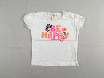 T-shirt m.c blanc be happy