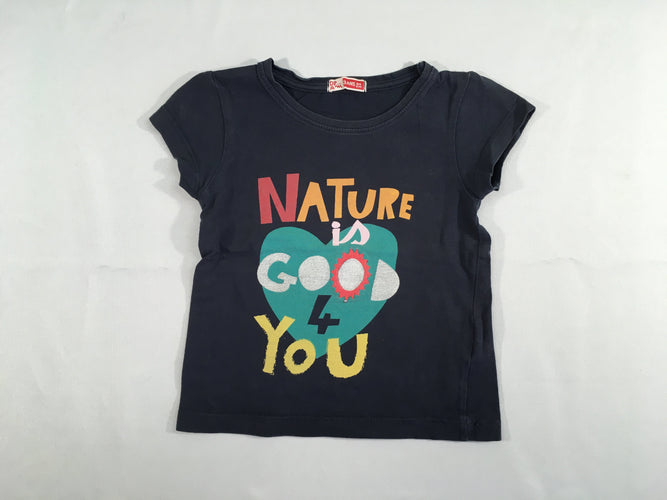 T-shirt m.c bleu foncé Nature, moins cher chez Petit Kiwi