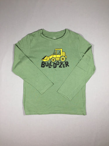 T-shirt m.l vert bulldozer, moins cher chez Petit Kiwi