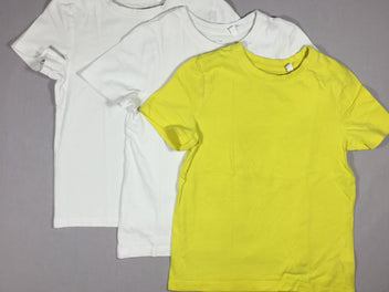 Lot de 3 T-shirts m.c 2 blancs et 1 jaune