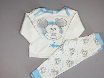 Pyjama 2pcs jersey blanc Mickey