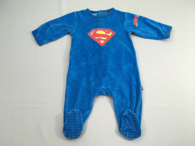 Pyjama velours bleu Superman, moins cher chez Petit Kiwi