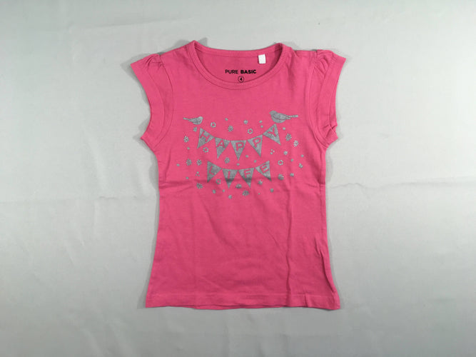 T-shirt m.c rose Happy, moins cher chez Petit Kiwi