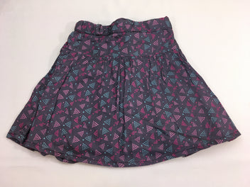 Jupe mauve motifs triangles roses, bleus