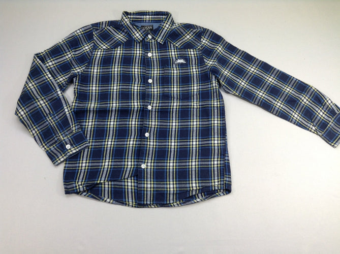 Chemise m.l flanelle bleu à carreaux, moins cher chez Petit Kiwi