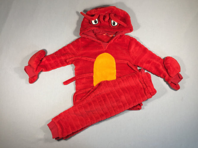 Pyjama rouge en fleece et orange Fourmi Kidz Nation. (fils accrochés sur les manches), moins cher chez Petit Kiwi