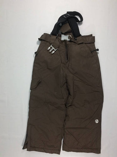 Pantalon de ski brun à bretelles amovibles, moins cher chez Petit Kiwi