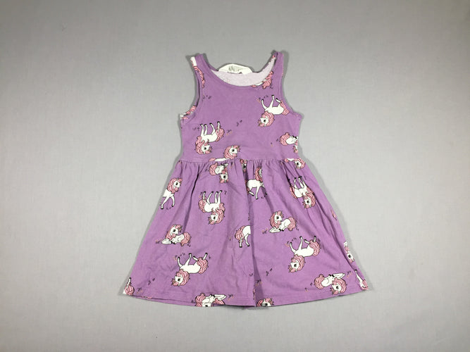 Robe s.m jersey mauve licorne, moins cher chez Petit Kiwi