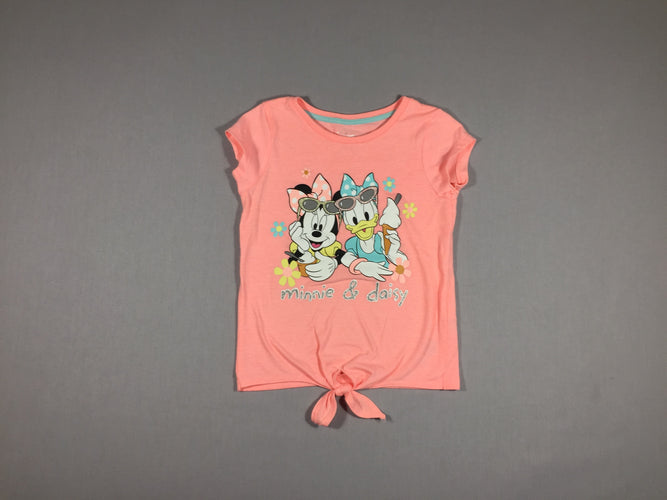 T-shirt m.c rose Minnie et Daisy - noeud dans le bas, moins cher chez Petit Kiwi