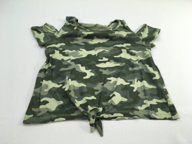 T-shirt s.m camouflage kaki à nouer sur le dessous, moins cher chez Petit Kiwi