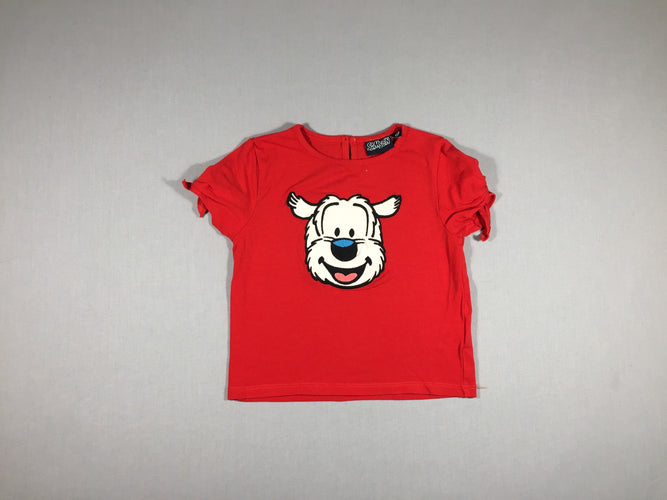 T-shirt m.c rouge Samson chien blanc, moins cher chez Petit Kiwi