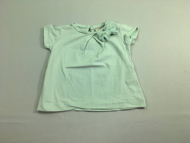 T-shirt m.c bleu clair noeud tulle, moins cher chez Petit Kiwi