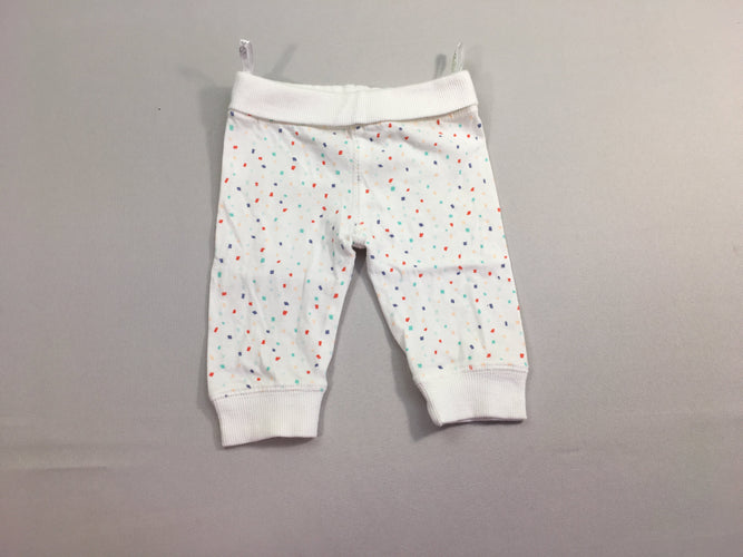 Pantalon jersey blanc confettis mutlicolores, moins cher chez Petit Kiwi