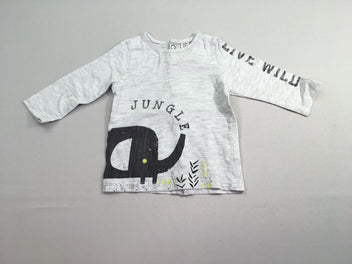 T-shirt m.l gris chiné éléphant boutonné dans le dod