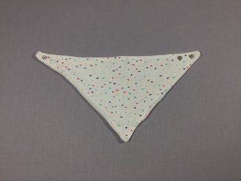 Bavoir bandana blanc confettis colorés jersey/éponge