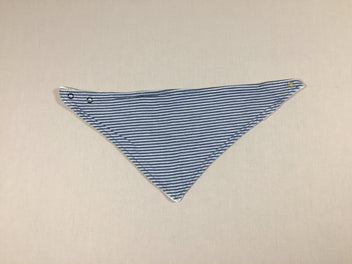 Bavoir bandana bleu à lignes jersey/éponge