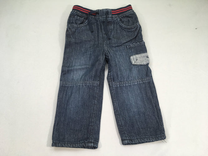 Jeans taille et chevilles élastiques doublé jersey poches latérales, moins cher chez Petit Kiwi